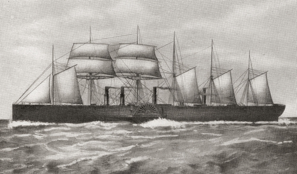 Ss Great Eastern Iron Sailing Steam Ship Fine Art Print by Hilary Jane Morgan