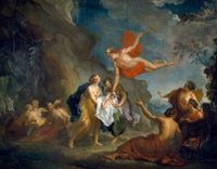 Mercury Entrusting Bacchus to the Nymphs Fine Art Print by Hyacinthe Collin de Vermont
