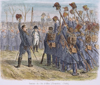 Napoleon I Saluted by Soldiers - Wood Engraving Print