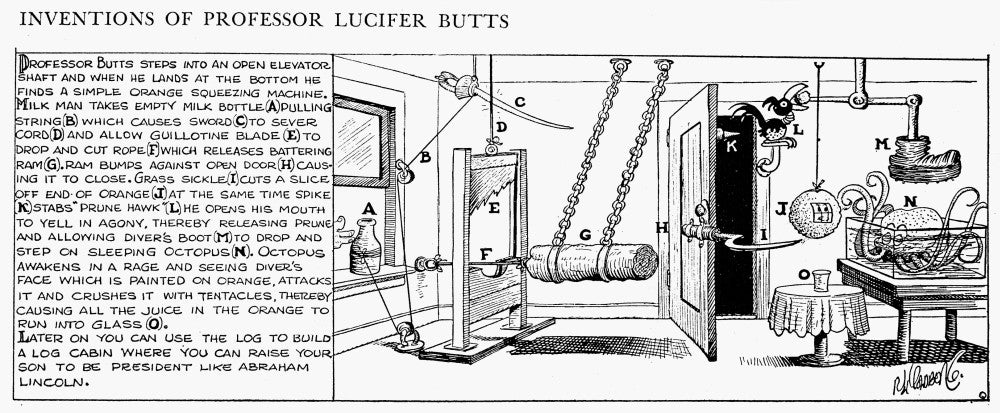 Rube Goldberg's Inventions of Professor Lucifer Butts Fine Art Print