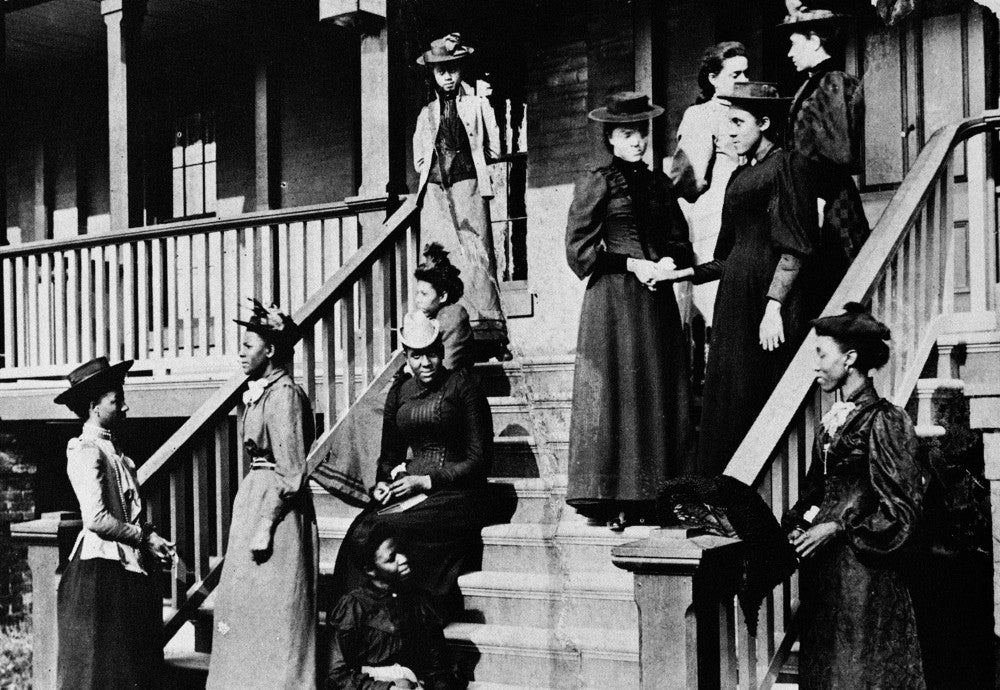 Historic Howard University Coeds on Miner Hall Steps Poster Print