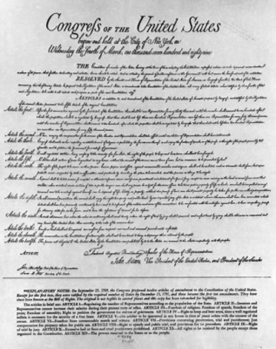U.S. Bill of Rights Fine Art Print - Multiple Sizes Available