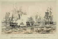 Battle of Lake Erie Historic Poster Print - American & British Battleships