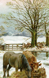 Rural Winter Scene Fine Art Print by Mary Evans Picture Library