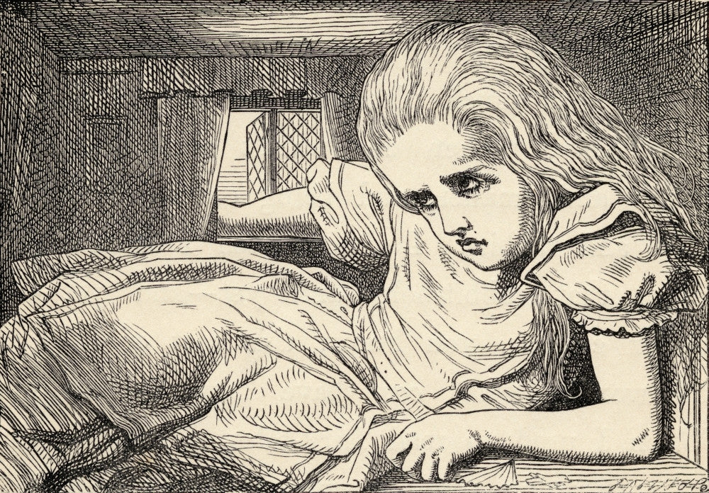 Alice Grows Too Tall for the Room Illustration by John Tenniel