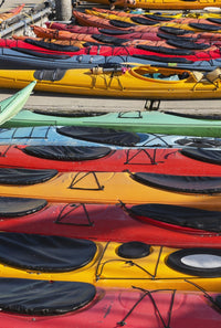 Multi-Colored Kayaks at Prince William Sound Poster Print by Kevin G. Smith
