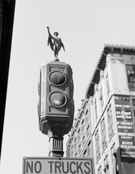 Figure of Mercury Traffic Signal Light Poster Print - New York City