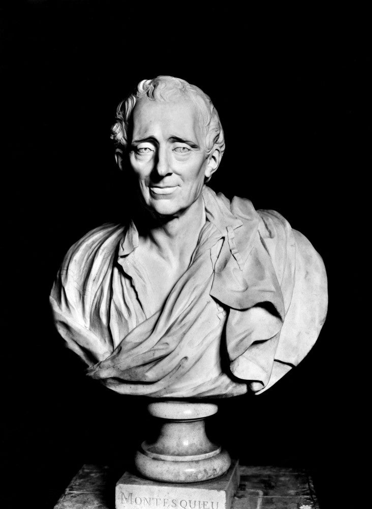 Baron De Montesquieu Marble Bust Fine Art Print by Félix Lecomte