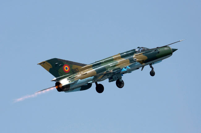 Romanian Air Force MiG-21 Lancer Fine Art Print by Anton Balakchiev