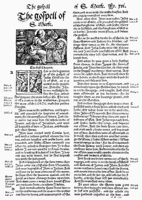The Beginning of the Gospel of St. Mark Fine Art Print - 1535 English Bible