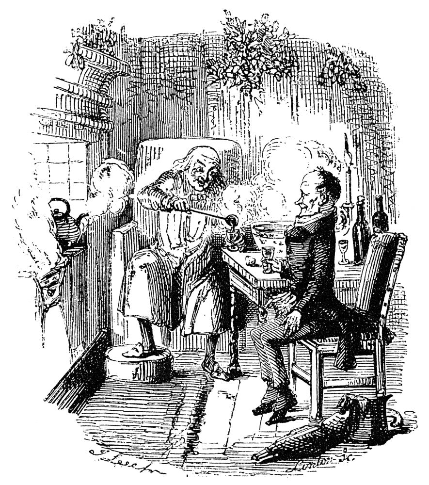 A Christmas Carol Etching by John Leech - Ebenezer Scrooge & Bob Cratchit