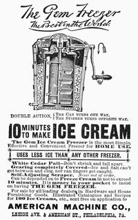 Ice Cream Freezer Advertisement Fine Art Print, 1890 | Granger Collection