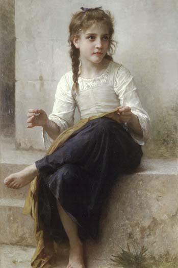 Sewing Artwork Fine Art Print by William Bouguereau