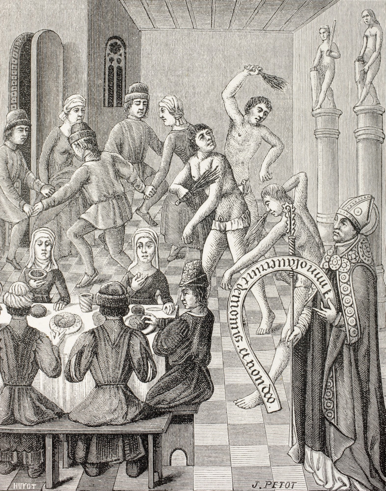 Heresy of the Flagellants Fine Art Print - 15th Century Miniature