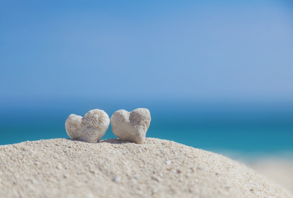 Heart-Shaped Coral Rocks Beach Fine Art Print by Brandon Tabiolo