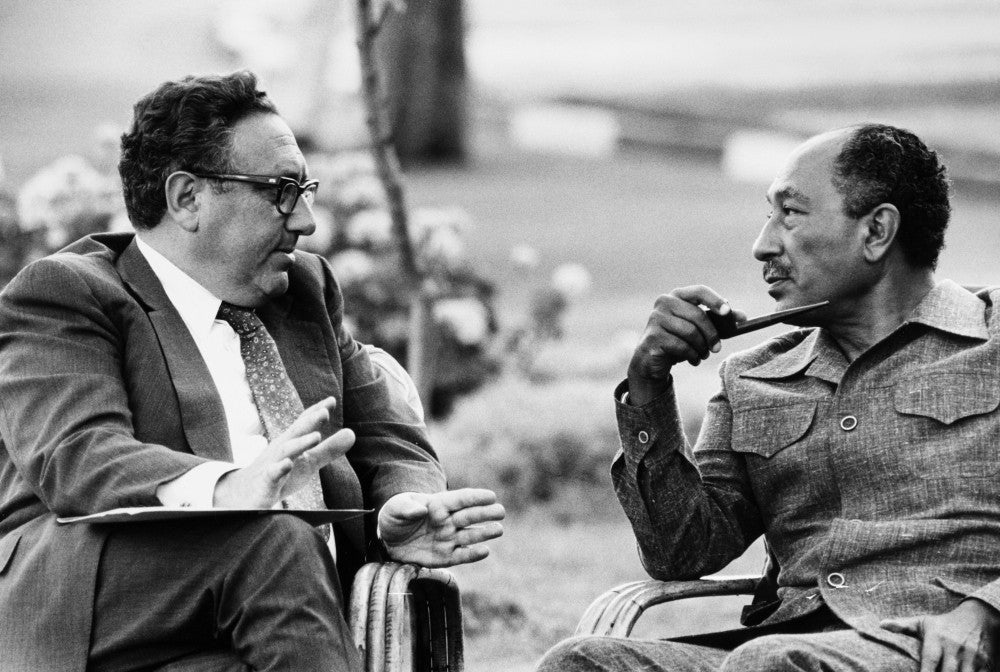 Kissinger and Sadat 1975 Photograph Print by Granger Collection