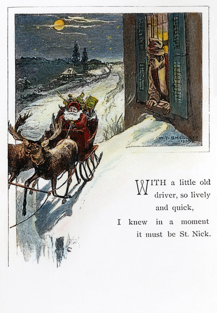 Night Before Christmas Fine Art Print - 1883 Illustration by Granger Collection