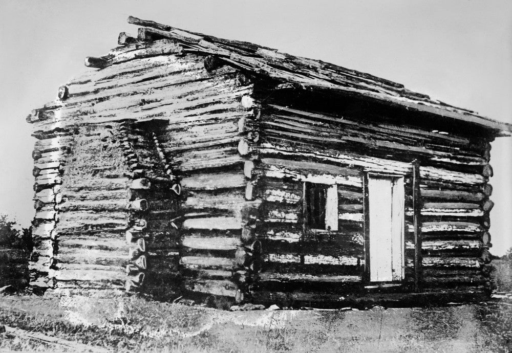 Log Cabin in Rural America - Vintage Photograph Print by Granger Collection