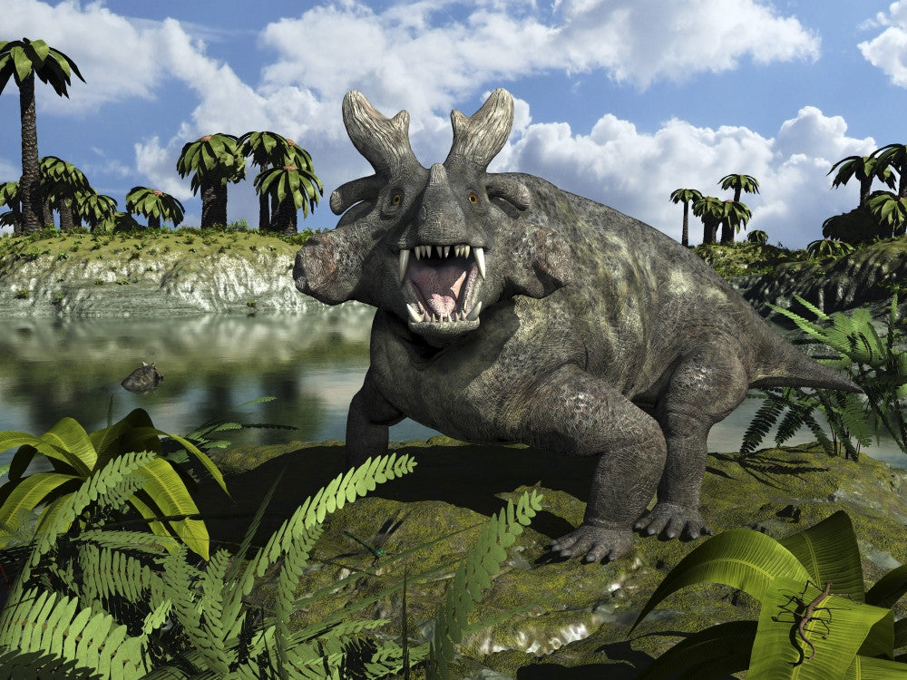 Estemmenosuchus Mirabilis Lake Scene Fine Art Print