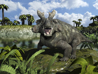 Estemmenosuchus Mirabilis Lake Scene Fine Art Print