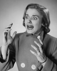 Studio Portrait of Woman Screaming Fine Art Print