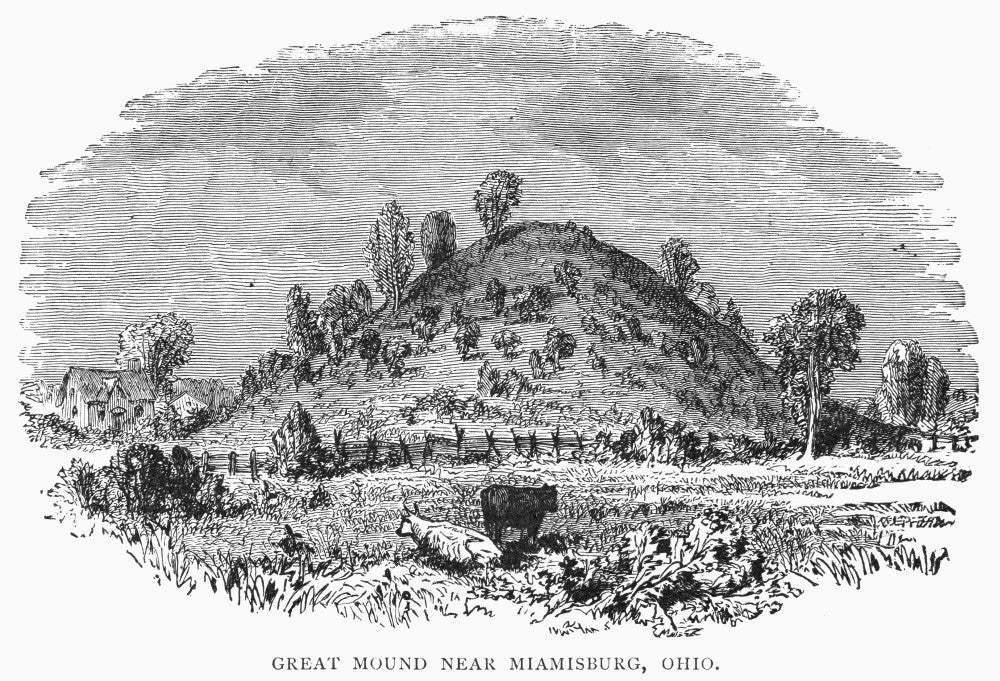 Ohio Great Mound Line Engraving Fine Art Print by Granger Collection