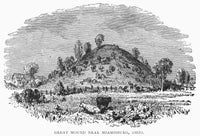 Ohio Great Mound Line Engraving Fine Art Print by Granger Collection