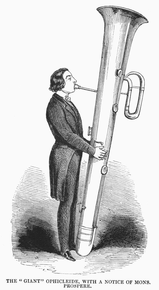 Ophicleide 19th Century Wood Engraving Print by Granger Collection