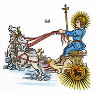 Sun God Helios Fine Art Print - Woodcut from 1482 | Posterazzi