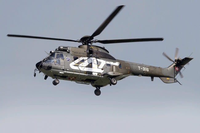 AS332M1 Super Puma Helicopter Fine Art Print by Luca Nicolotti