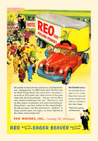 The Senator Says: You Can't Beat the Machine - REO Vintage Ad Poster Print