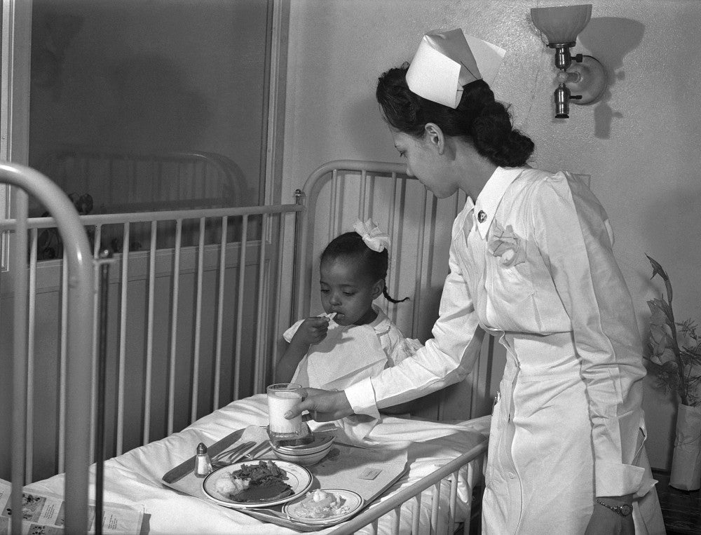 Chicago: Hospital, 1942 - Nurse Serving Lunch in Children's Ward by Jack Delano