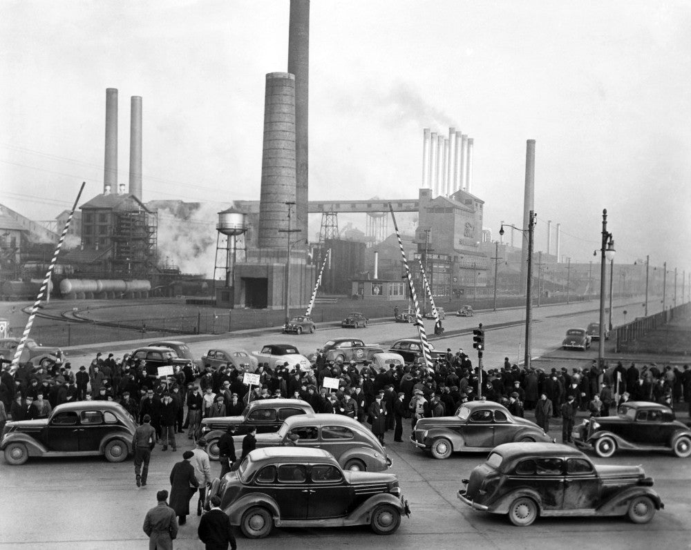 Strikers at the Ford Motor Company Factory Poster Print