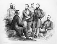 Abraham Lincoln: Union Army Officers Lithograph Print (1865)