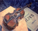 Still Life with Violin Fine Art Print by Kuzma Petrov-Vodkin