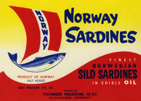 Vintage Norwegian Sardines Label Fine Art Print