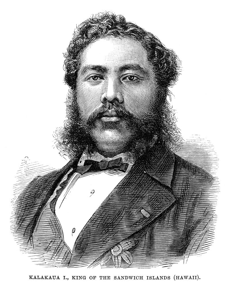 David Kalakaua Hawaiian Chief Wood Engraving Art Print by Granger Collection