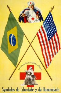 World War I Red Cross Poster - Symbols of Liberty and Humanity