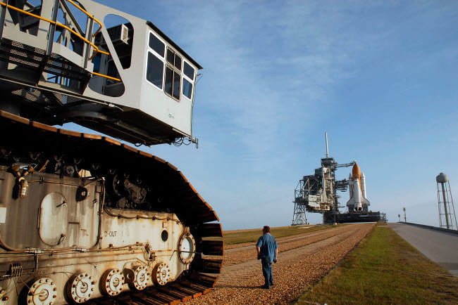 Space Shuttle Discovery Crawler-Transporter Fine Art Print by Stocktrek Images