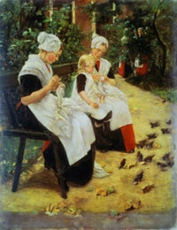 Orphan Girls In The Garden Fine Art Print by Max Liebermann