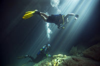 Scuba Diving Couple in Devil's Den Springs Fine Art Print