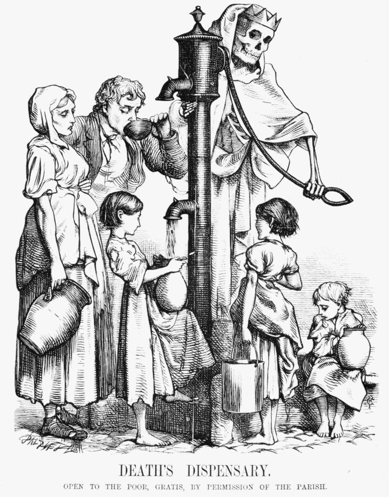 Pollution Cartoon Fine Art Print - 1866 Water Pollution Artwork by Granger Collection