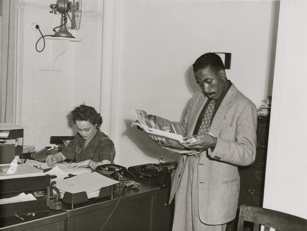 Gordon Parks Office Scene Fine Art Print with Helen Wool