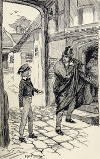 Oliver Encounters a Mysterious Stranger Illustration by W.S. Stacey