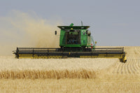 Combine Working A Field On The Prairies Fine Art Print