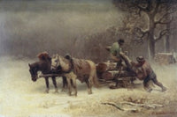 Logging In Winter Fine Art Print by Heinrich Winter
