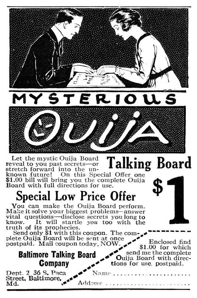 Ad for Ouija Board 1920 Illustration Poster Print by Granger Collection