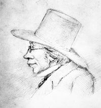 Soren Kierkegaard Pencil Drawing Fine Art Print by H.B. Hansen