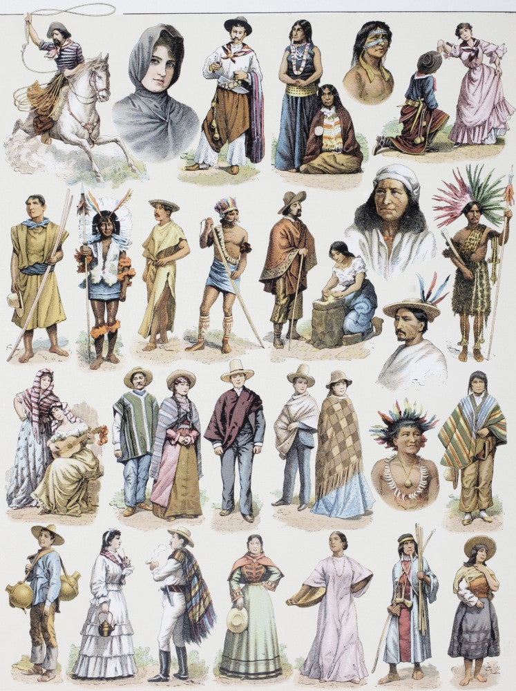 South American Costumes Fine Art Print - 20th Century Heritage