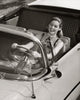 Young Woman Driving Convertible Car Fine Art Print